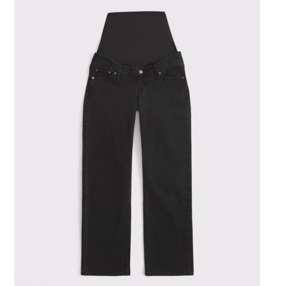 Abercrombie & Fitch Maternity Jeans Women 26 Long Black EUC Ankle Straight Fit